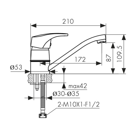 19310 Смеситель KAISER Leon для раковины 